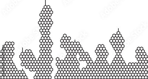 Honeycomb dripping vector illustration pattern isolated on transparent background