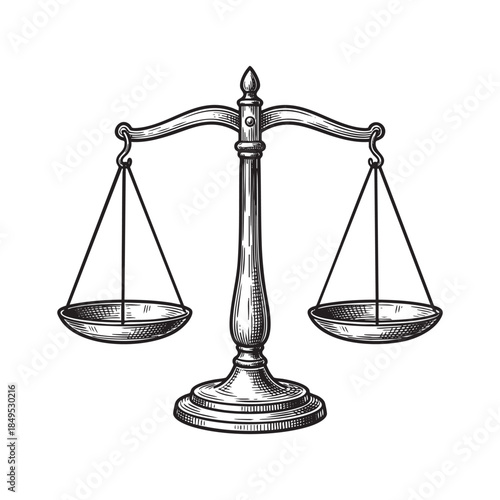Scales of Justice Law Balance Engraving
