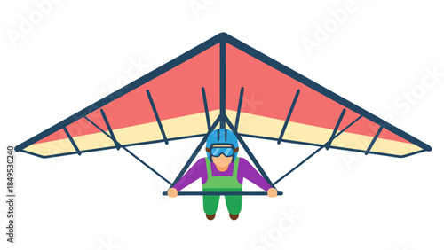 Flat Illustration of a Person Hang Gliding