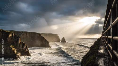Cloudfall Over Rugged Coastline