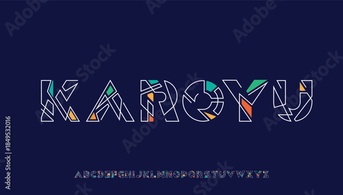 modern stylish lining capital letter logo design