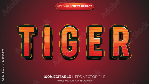 3D text effect tiger theme