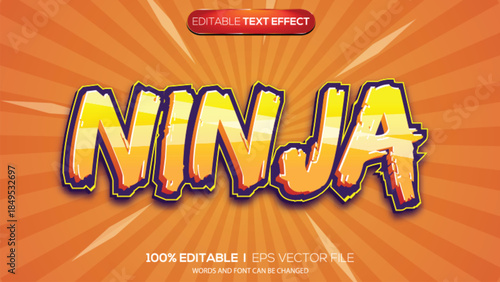 3D text effect ninja theme