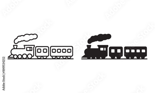 Two vintage trains side by side