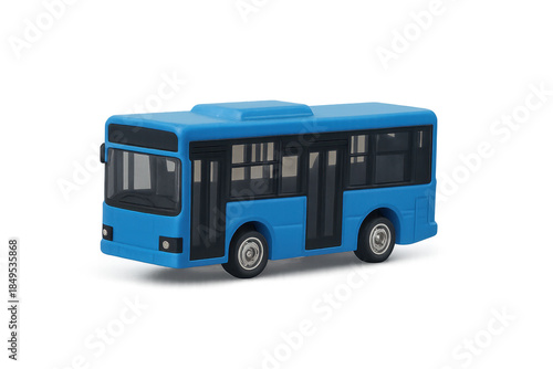 Blue toy bus public transport concept transparent background