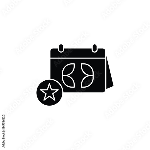 Calendar showing scheduled sports match with favorite marker.