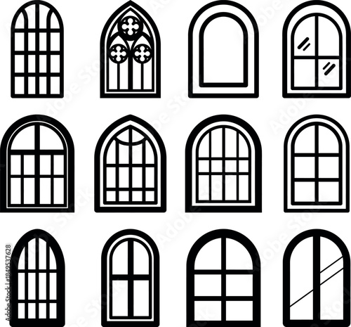 A collection of various architectural window styles and designs