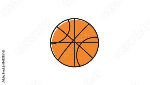 Classic Orange Basketball with Black Lines on an Isolated White Background