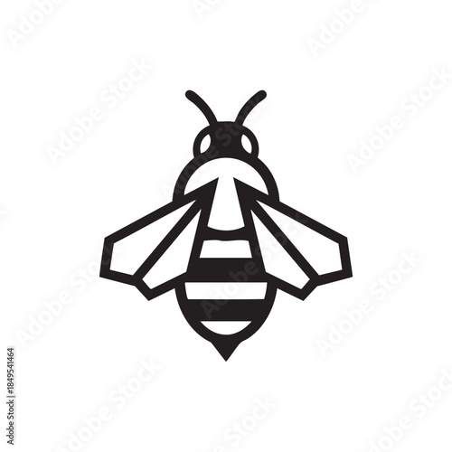 Stylized bee icon design for digital and print applications