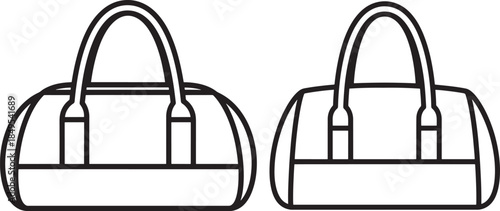 Silhouette design of duffel bag in white background