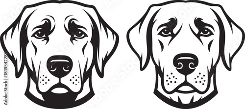 Labrador retriever dog head Silhouette vector illustration