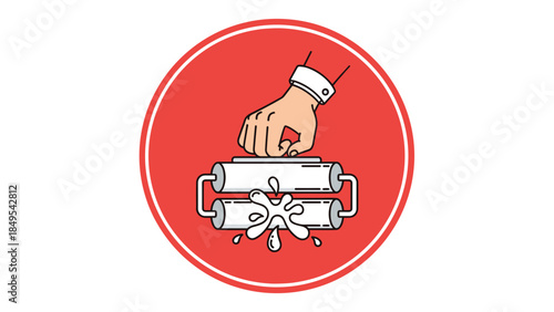 vector illustration of a stamp with a text