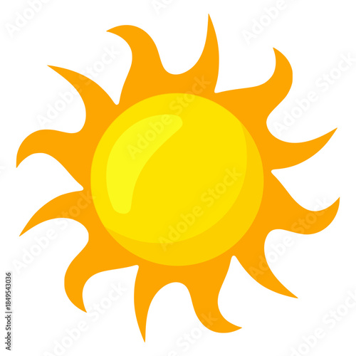 simple sun nature heat source flat color vector illustration template design