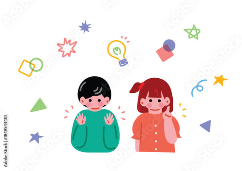 閃く子供のイラスト