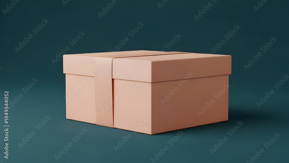 Obraz premium A brown cardboard box on a dark background