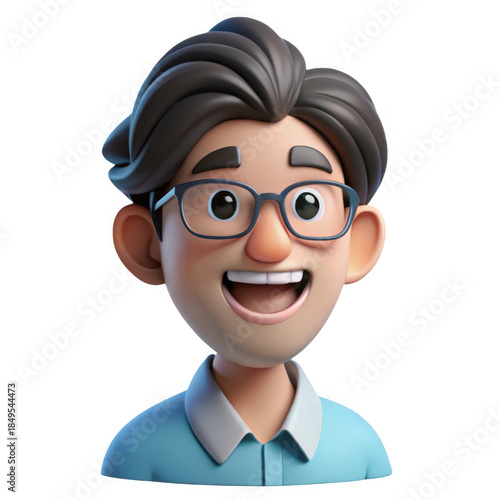 3d Happy man 3d character isolated on transparent isolated on transparent background