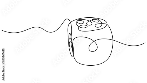 Continuous line art drawing of dice. A single line drawing of a dices. Continuous line dice icon. One line icon. Contour Drawing Creative ideas. Vector illustration