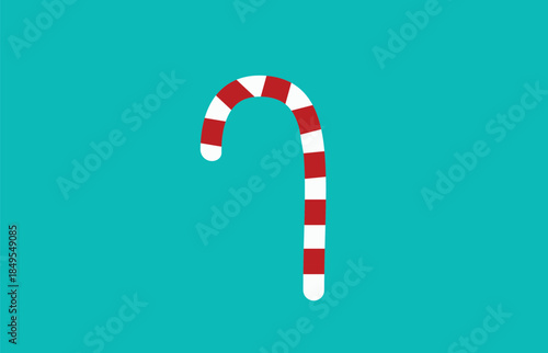 Colorful Candy Cane on Vibrant Background for Holiday Themes