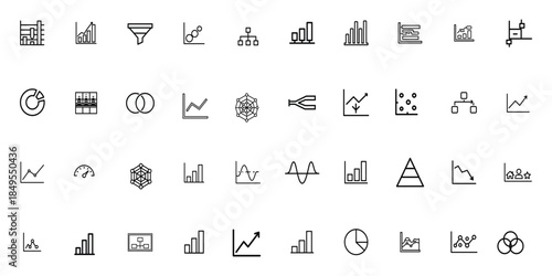 Business Data Analytics Financial Charts and Diagram Icons
