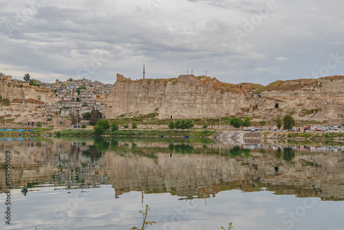 
A view from Birecik district of Şanlıurfa, located on the banks of the Euphrates River. The reflection of the district in the Euphrates River creates an extraordinary sight.