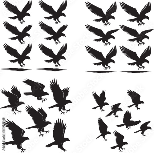 silhouettes of people jumping with hands up in air