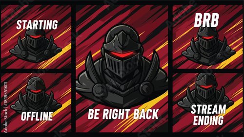 Dark Knight Helmet Themed Stream Screen Overlays for Your Live Broadcasts