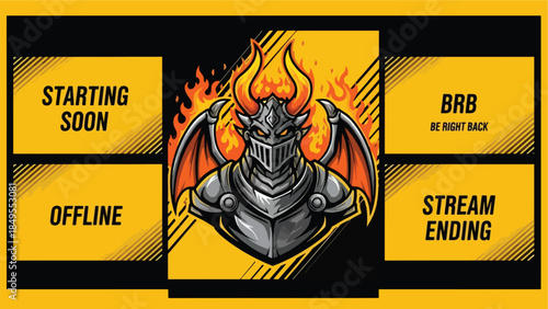 Epic Fiery Knight Stream Package for Live Gaming and Content Creation