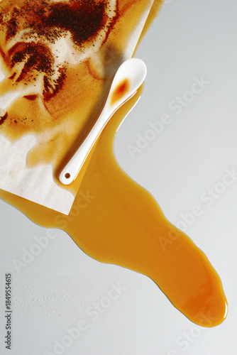 Coffee spilled on paper