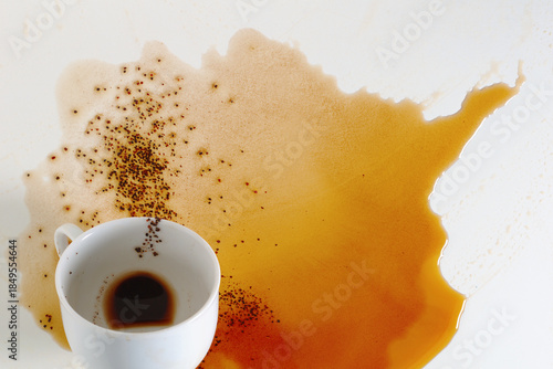 Spilled cup of coffee
