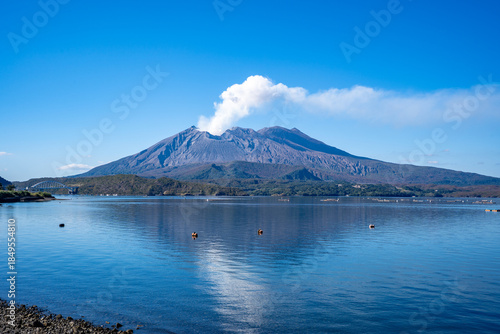 道の駅たるみずからみる桜島の風景