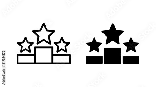  podium with stars icon representing achievement and success