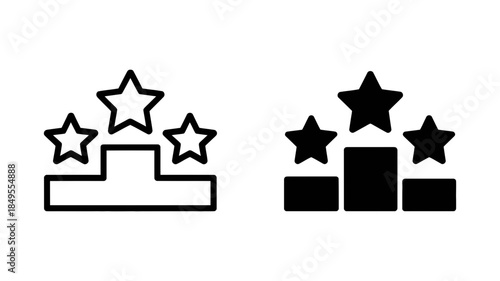 Podium with stars representing achievement and recognition
