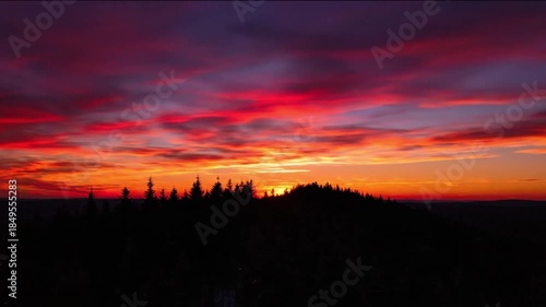 Sunset Forest Ridge Silhouette