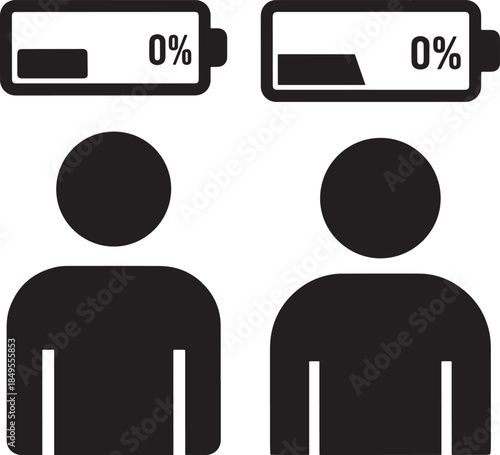 Depleted silhouette energy and burnout in two people