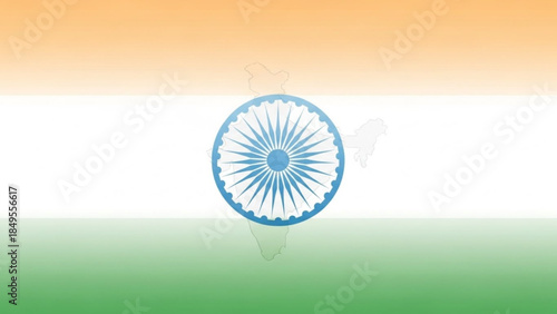 Indian Flag with Ashoka Chakra Symbol and Map Background National Pride and Identity Representation