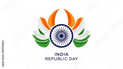 Celebrating India's Republic Day with Patriotism and National Pride in Vibrant Orange, White, and Green Colors