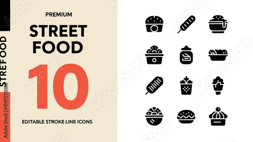 Premium Street Food Icons Collection for Culinary Businesses.