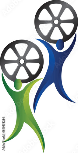 Illustration art of a Film Festival Achievement Logo with isolated background 