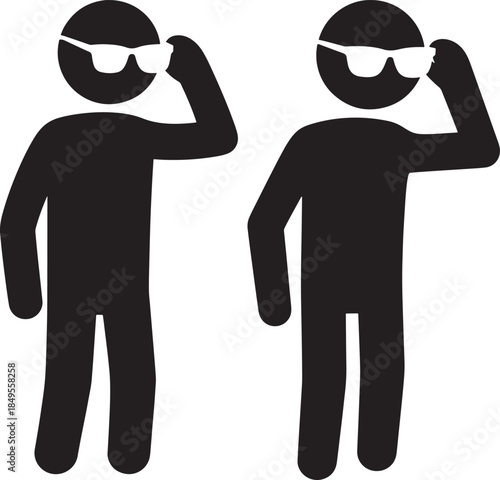 Cool man silhouette wearing sunglasses posing confident style