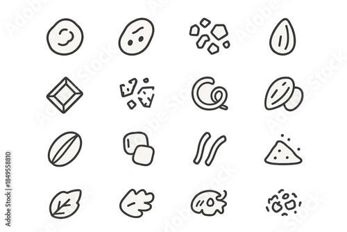 Festive Baking Ingredients. Holiday baking ingredients flat lay – Festive Add-ins. Line outline icon set of