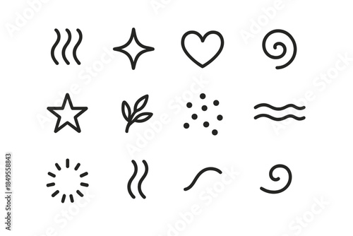 Cozy Baking Icons. Holiday baking ingredients flat lay – Cozy Baking Mood. Line outline icon set of Cozy