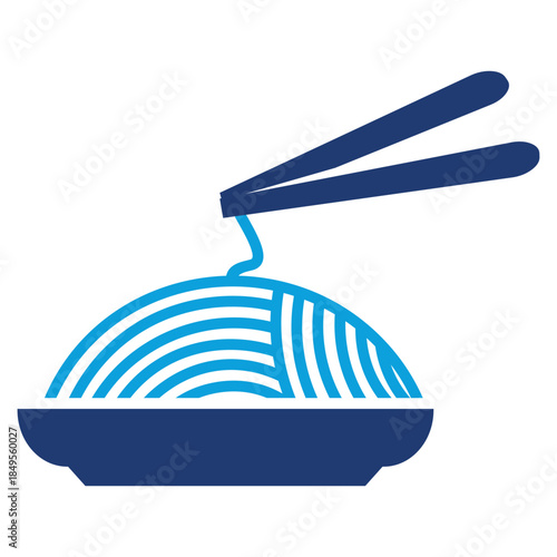 pasta flat blue icon