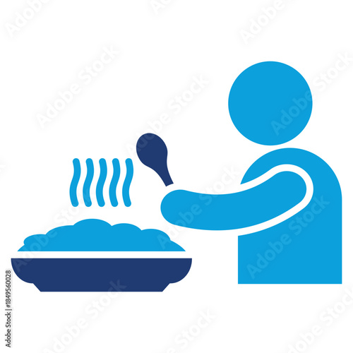eat flat blue icon