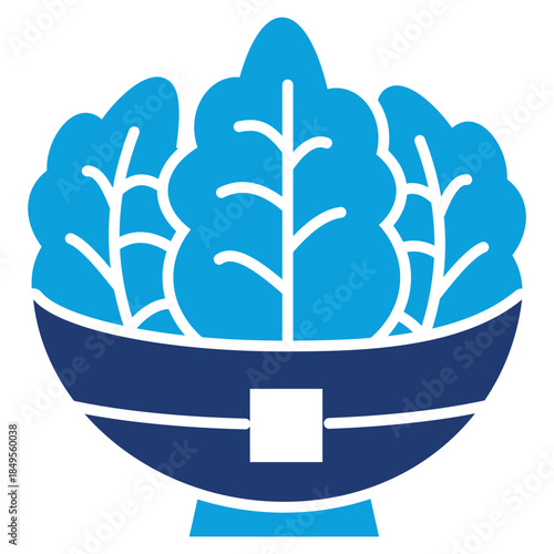 salad flat blue icon
