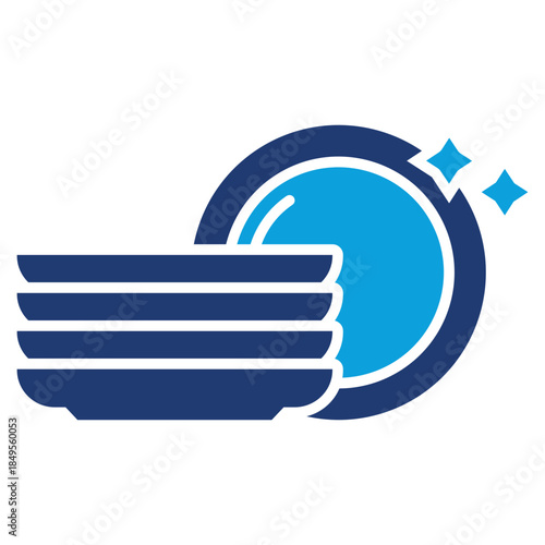 plate flat blue icon