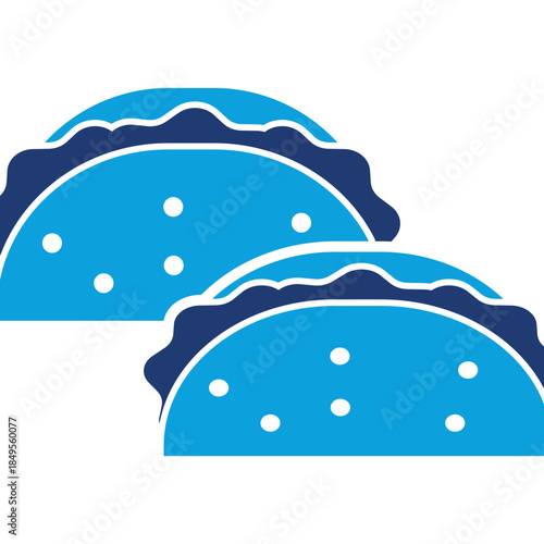 taco flat blue icon
