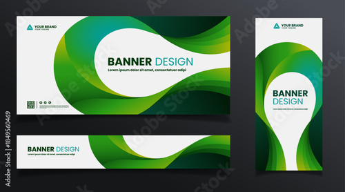 abstract green gradient background abstract banner template design