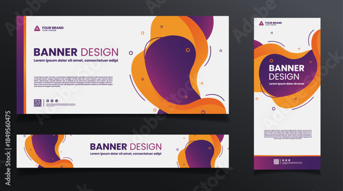 abstract orange purple gradient background abstract banner template design