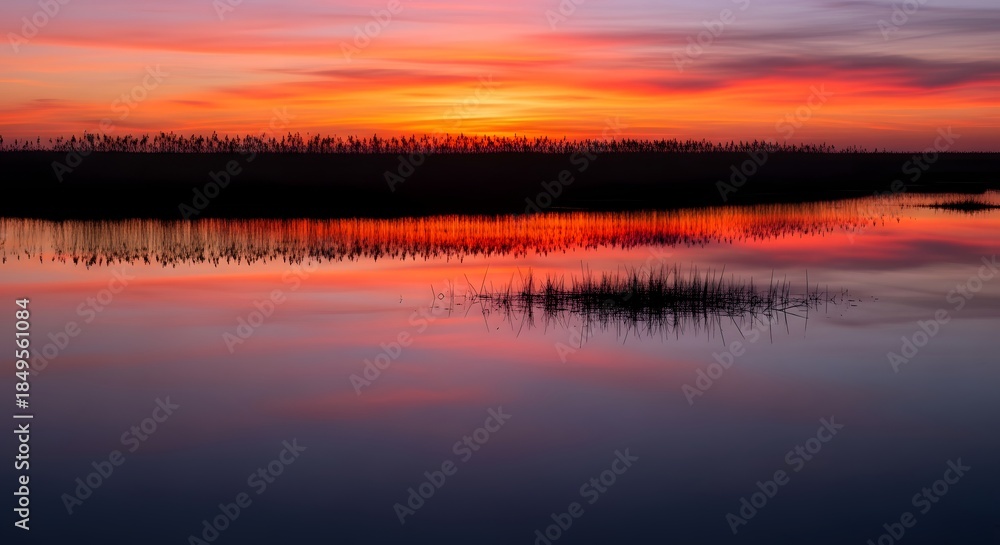 Fototapeta premium Soft warm light reflecting on water.