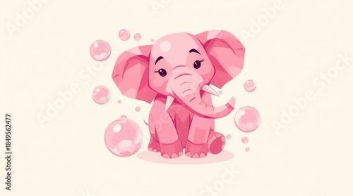 pink elephant vector illustration